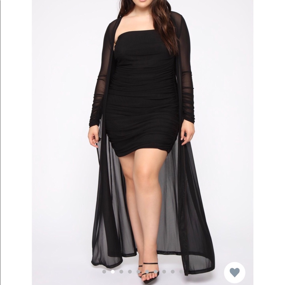 Fashionova New Lilian Ruched Dress Set-Black